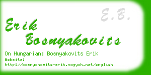 erik bosnyakovits business card